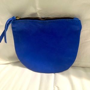 COPY - Leather Zip Pouch Cobalt blue from the littlest market (handmade)